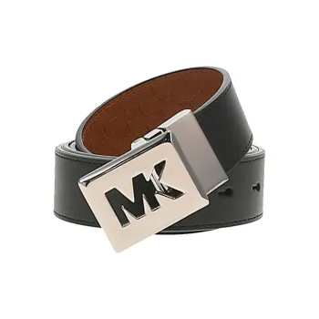 MICHAEL KORS Cut Out Letter Logo Leather Belts Men's Black 
