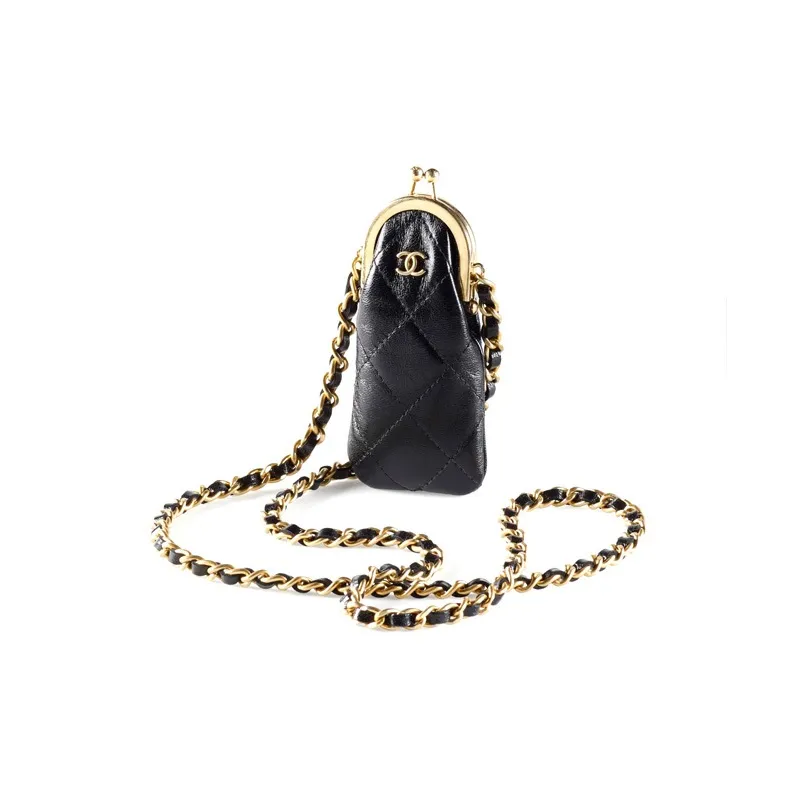 CHANEL 22A Early Autumn Sheepskin Crossbody Bags Women's Black-1
