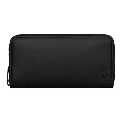 SAINT LAURENT Calfskin Matte Leather from Large Size Men's Black