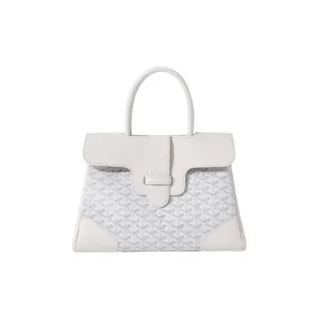 GOYARD Saigon Canvas With Leather Xigong Tote Handbags Shoulder Bags Large Size Unisex White