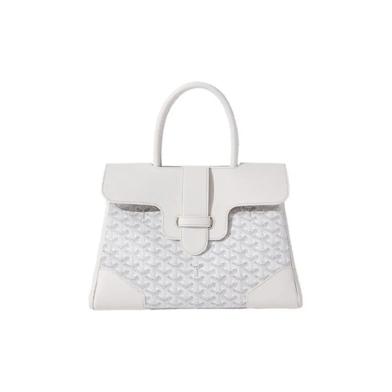 GOYARD Saigon Canvas With Leather Xigong Tote Handbags Shoulder Bags Large Size Unisex White-0