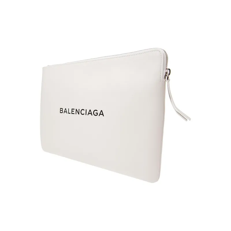 Balenciaga Cow Leather Clutch Women's White-1