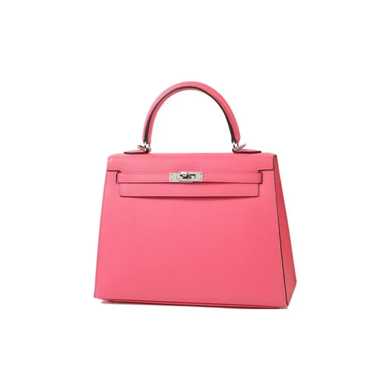 HERMES Kelly Epsom Leather Kelly Bag One Shoulder Handbags Women's 8W Rose Azalea New Lip Balm Powder-1