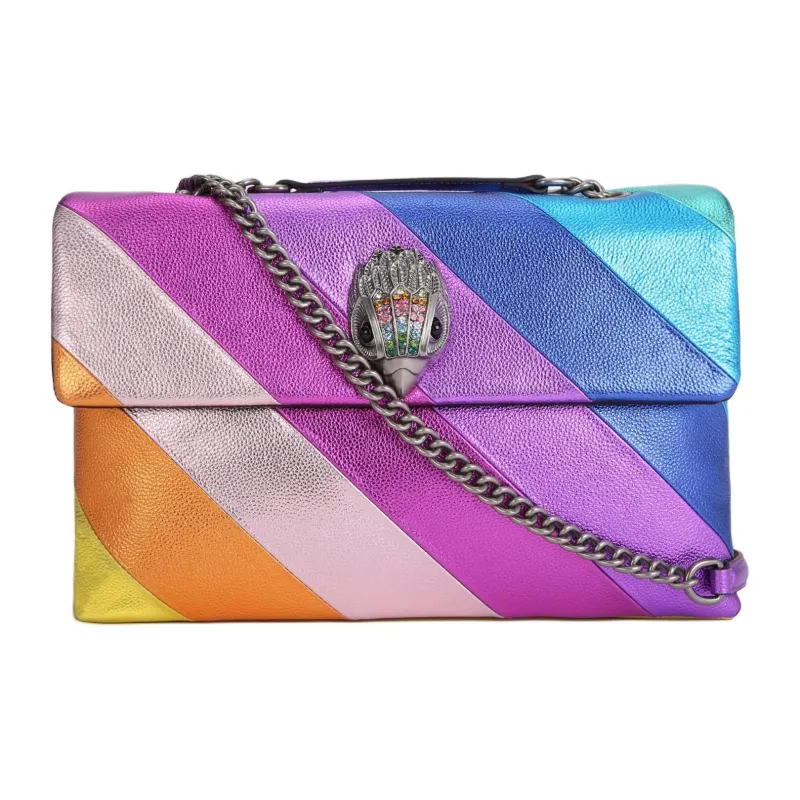 Kurt Geiger London Pebble Texture Cow Leather Shoulder Bag, Crossbody Bag Extra Large Women's Multicolor-0
