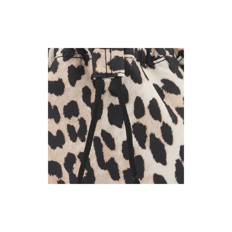 GANNI Recycled Material Handbag Women's Leopard Print-3