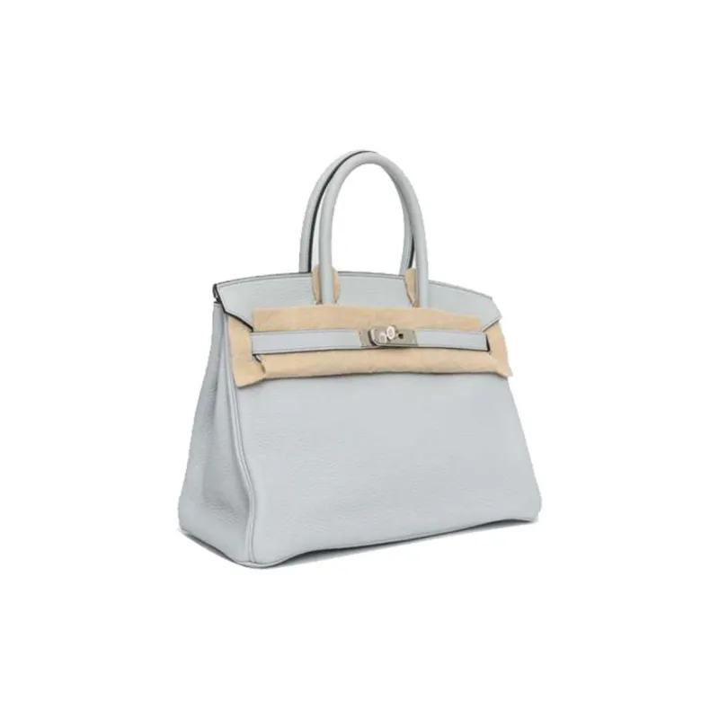 HERMES Birkin Taurillon Clemence Bullock Leather Birkin Bag Handbags Regular Women's 08 Pale Blue Holy Grail Blue-1