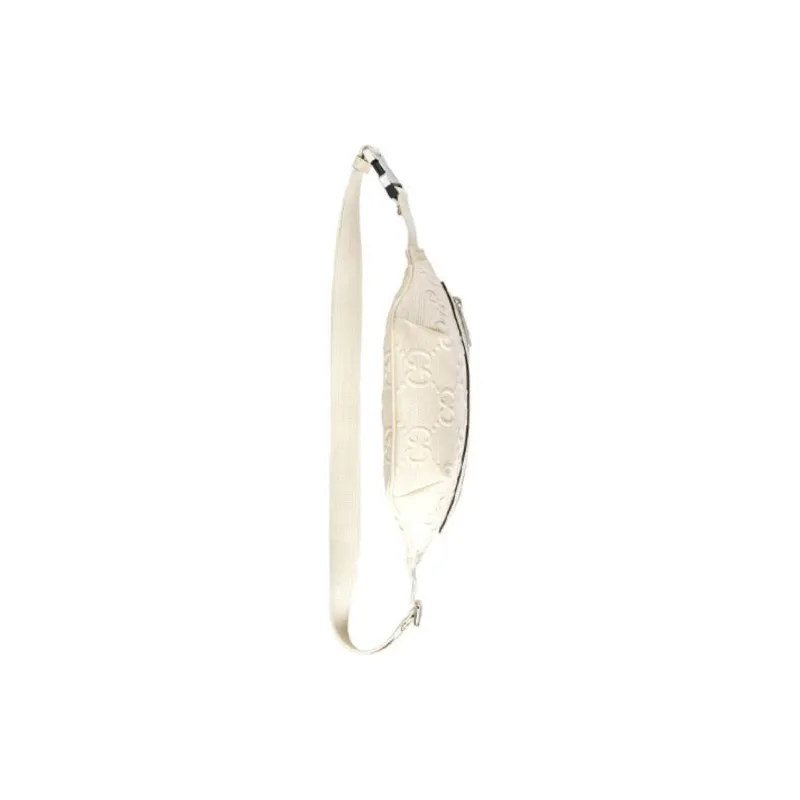 GUCCI Leather Shoulder Bag Crossbody Bag Sling Bag Fanny Pack Unisex White-4