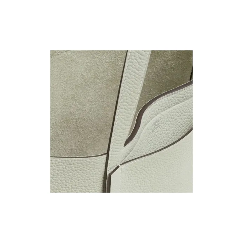 HERMES Cabasellier Calfskin Tote Bag Shopping Bag Shoulder Bag Handbag Women's 0W Gray Snow Ice Crystal Gray-4