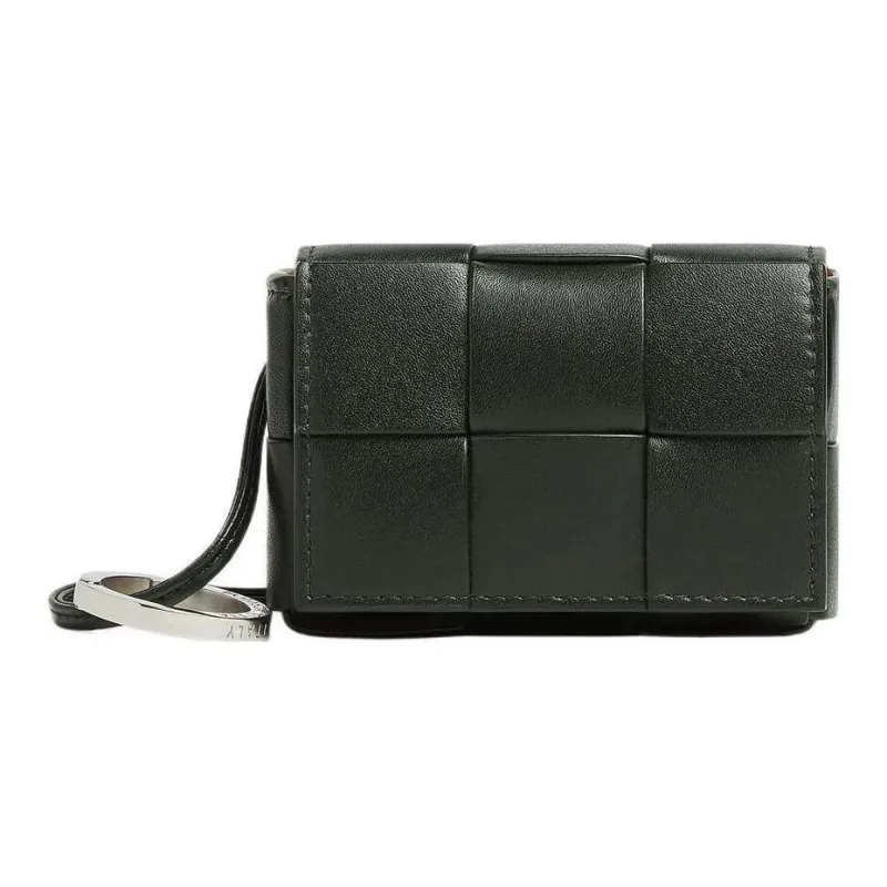 Bottega Veneta CASSETTE Cow Leather Earphone Case Men's Dark Green & Wood Melon-0