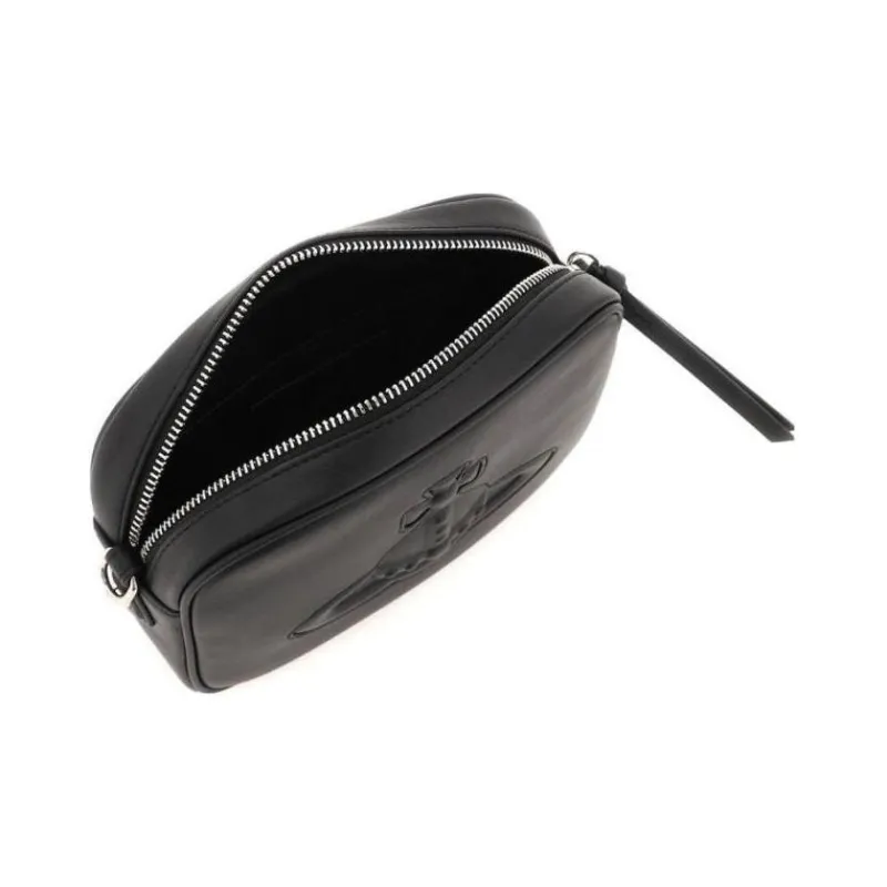 Vivienne Westwood ANNA EPI Leather Camera Bags Shoulder Bags Women's Black-3