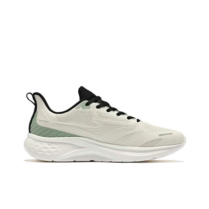 Erke Durable Breathable Low-Top Running Shoes Men's Microcrystal White/Jet Black-1