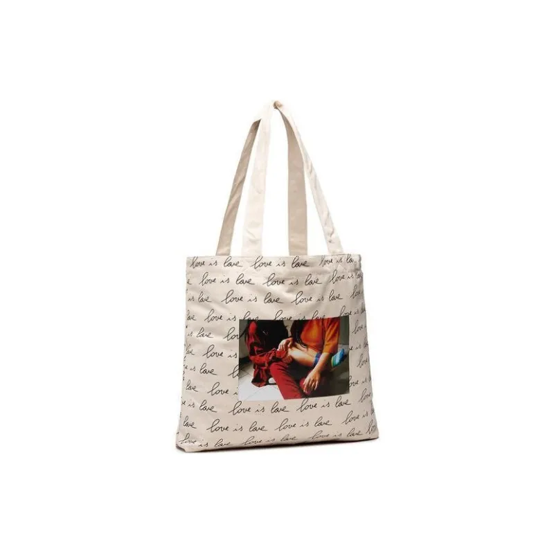 Vans 100% Cotton Tote Bag Shopping Bag Handbag Shoulder Bags Regular Unisex Beige-2