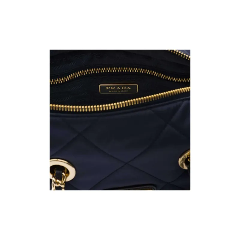 PRADA Fabric Crossbody Bag Shoulder Bag Women's Marine Blue-4