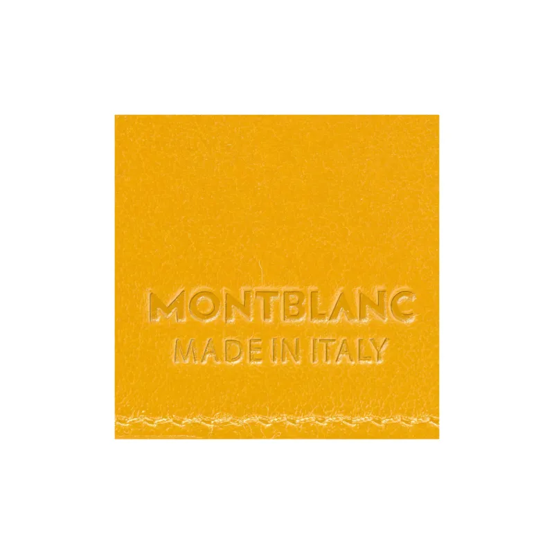 MONTBLANC Grain Cow Leather Card Holder Unisex Warm Yellow-4