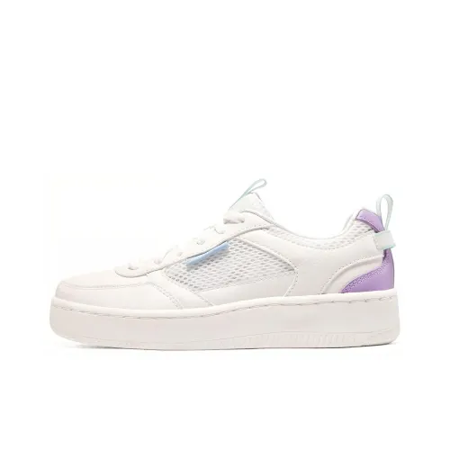 Skechers Sport Court 92 Skateboard Shoes Women's Low-Top White/Lavender/Blue