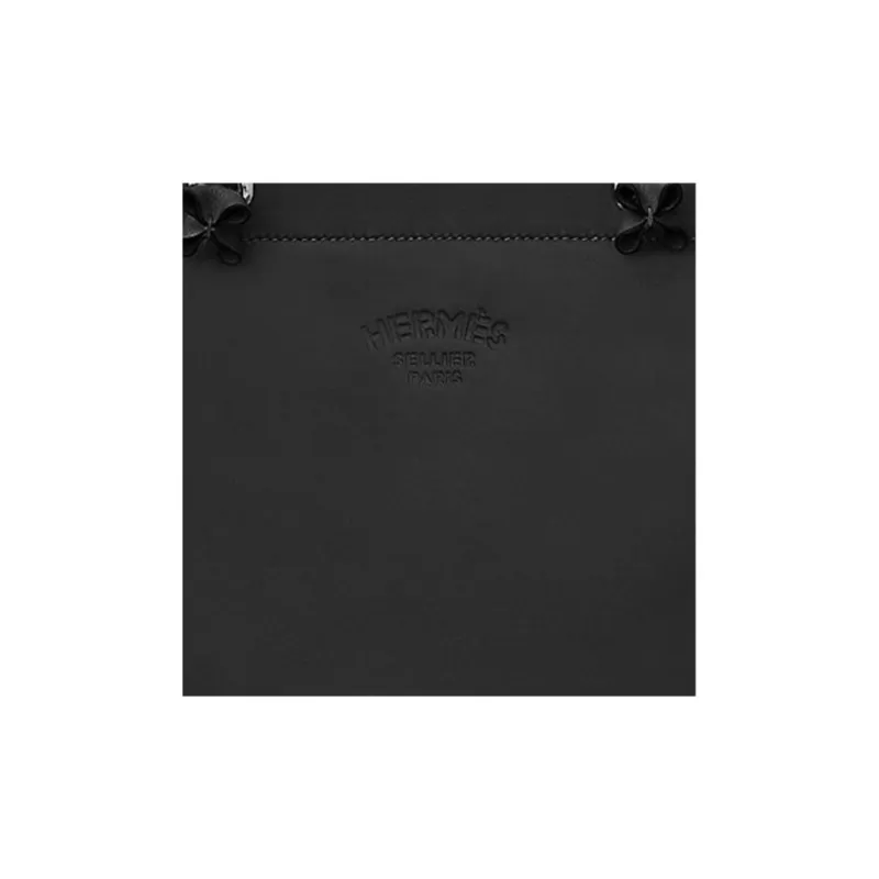 HERMES Aline Milo Lambskin And Swift Calfskin Crossbody Bag Mini Women's AF Black-3