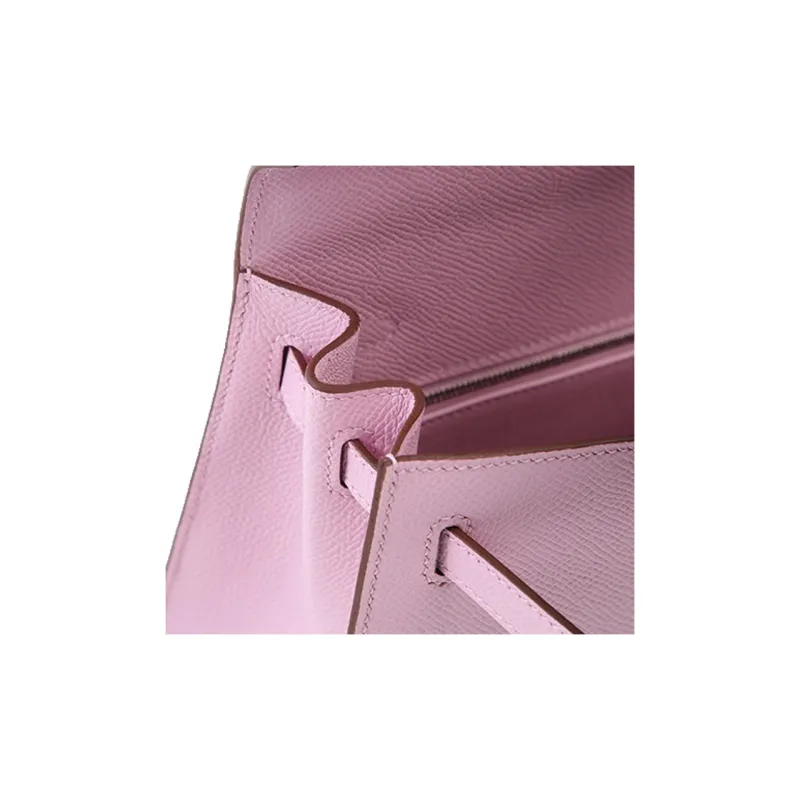 HERMES Kelly Epsom Leather Kelly Bag One Shoulder Handbags Regular Women's X9 Mauve Sylvestre Mallow Purple-12