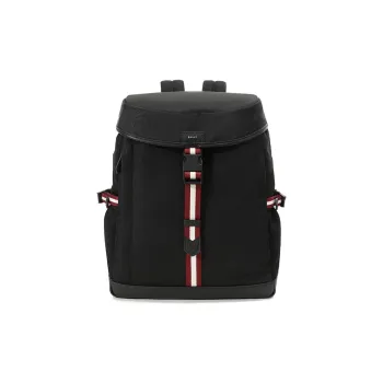 BALLY Fabric With Leather Backpack Men's Black