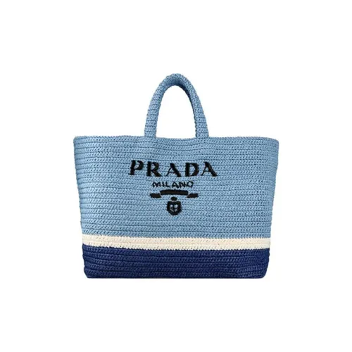 PRADA zipped One Shoulder Handbags Women's Light Blue