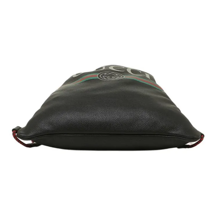 GUCCI Leather Backpack Medium Size Unisex Black-5