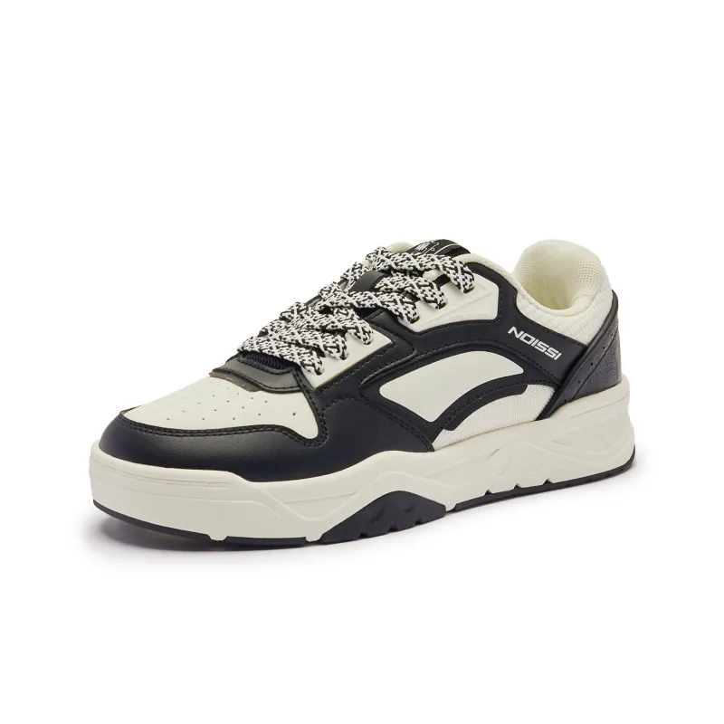 QIAODAN Sea Salt 2.0 Height Increasing Wear Resistant Slip Resistant Low Top Skateboard Shoes Women's Black Ivory-2