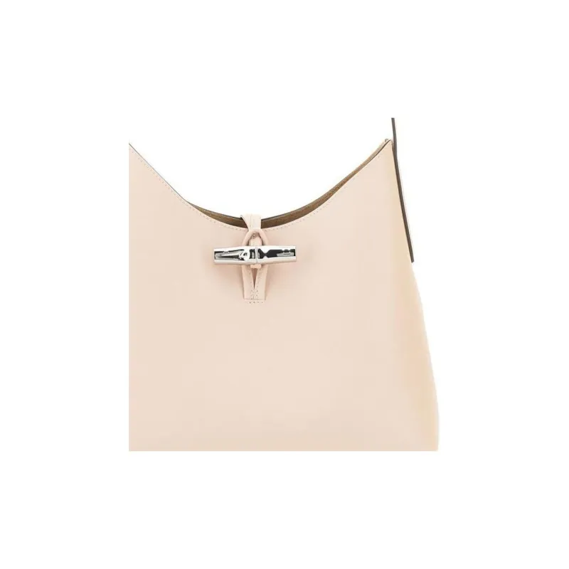 LONGCHAMP Roseau Calfskin Shoulder Bag Handbag Shoulder Bag Medium Size Women's Light Pink-7