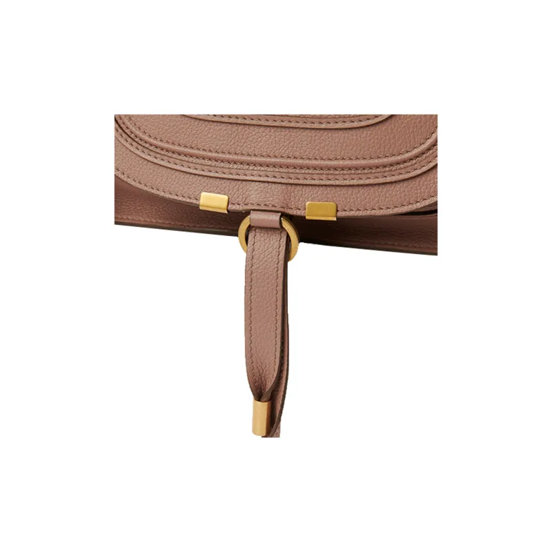 Chloe Marcie Grain Calfskin Shoulder Bag, Crossbody Bag, Handbag Trumpets Women's Rose Pink-4