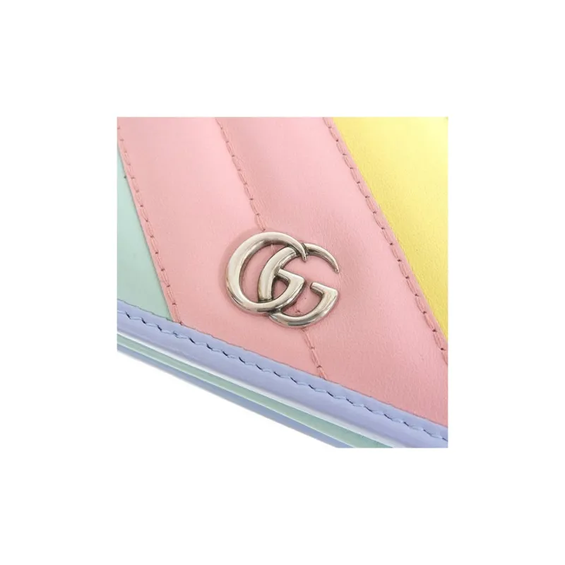 GUCCI GG Marmont Leather Wallets Card Holders Women's Multicolor Candy Color Unicorn Color-5