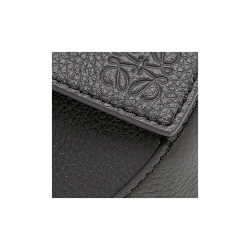 LOEWE Puzzle Soft Grain Cow Leather Puzzle Bag, Shoulder Bag, Crossbody Bag, Handbag Mini Women's Dark Gray-6