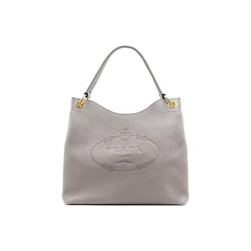 PRADA Calfskin Handbag Shoulder Bag Regular Women's Gray