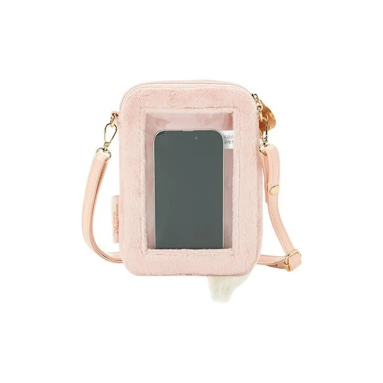 Disney Plush Cell Phone Pouch, Crossbody Bag, Shoulder Bag Women's Pink-1
