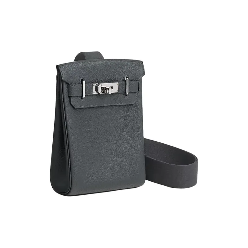 HERMES Hac A Dos Togo Calfskin Shoulder Bag Crossbody Bag Small Size Unisex H0 Misty Gray-2