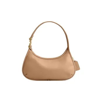 COACH Eve Glove Tanning Saddle Bags One Shoulder Handbags Large Size Women's Camel
