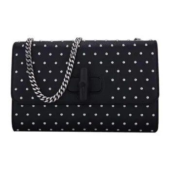 GUCCI Leather Shoulder Bag Crossbody Bag Women's Black