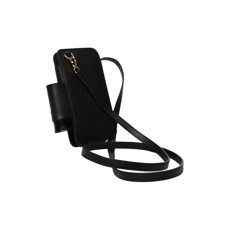 HERMES Hermèsway Epsom Swift With Box Calfskin Cell Phone Pouch Women's Black-3