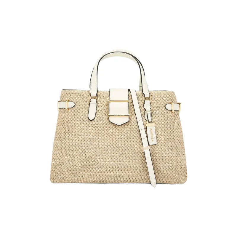 Kurt Geiger London Raffia Shoulder Bag Crossbody Bag Handbag Women's Natural & White-0
