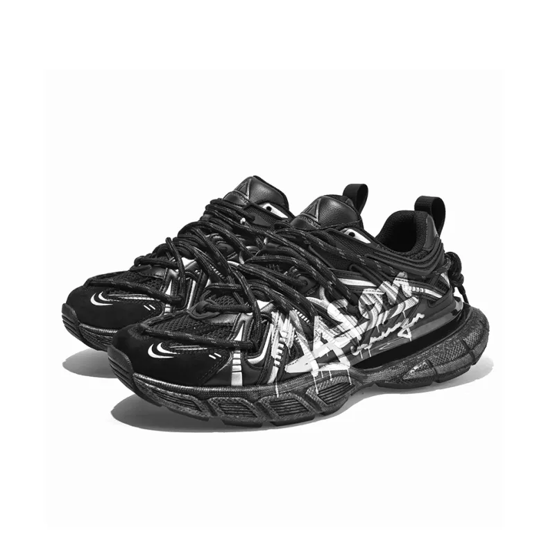 Masongarments Cage Series Abrasion Resistant, Breathable, Lightweight, Height Increasing Low Top Chunky Sneakers Unisex-38