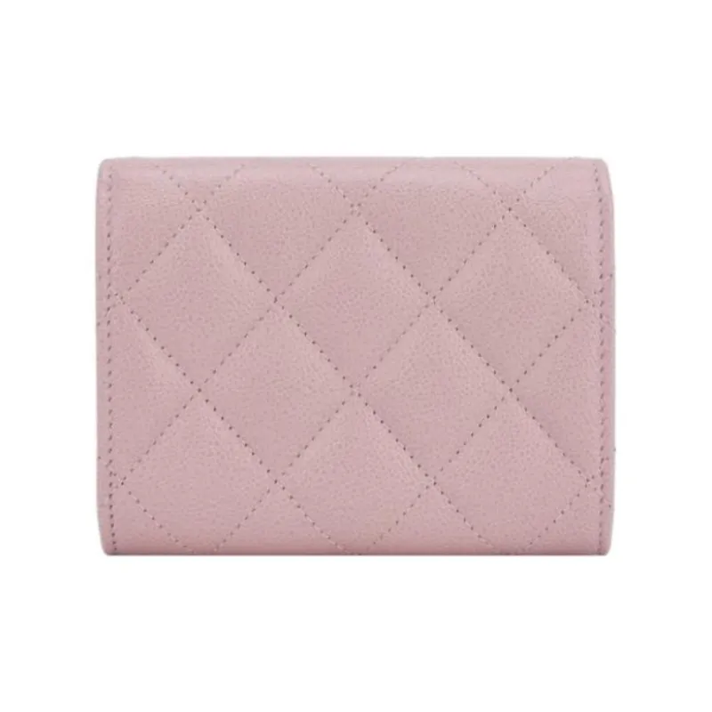 CHANEL Grain Calfskin Card Holder Women's Light Pink-1