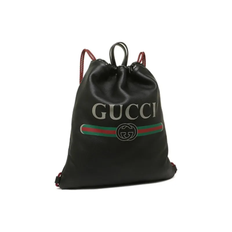 GUCCI Leather Backpack Medium Size Unisex Black-1