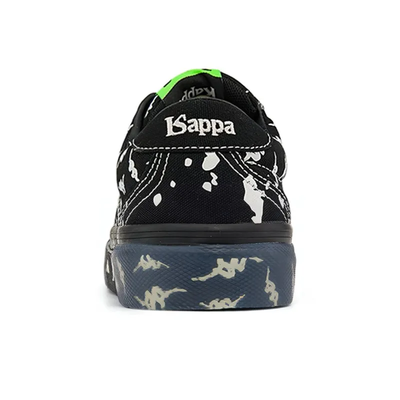 Kappa Low Top Skateboard Shoes Unisex Black White Green-4