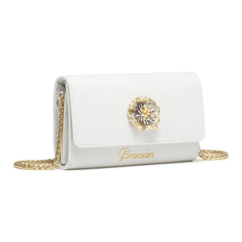 Braccialini Leather Wallet Women's White-1