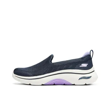 Skechers Cushioned Wear Resistant Coverage Support Lightweight Low Top Casual Shoes Women's Black White Purple