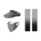 Black Gray Gradient Cooling Arm Sleeves+Gray Visor Cap+Gray Face Mask