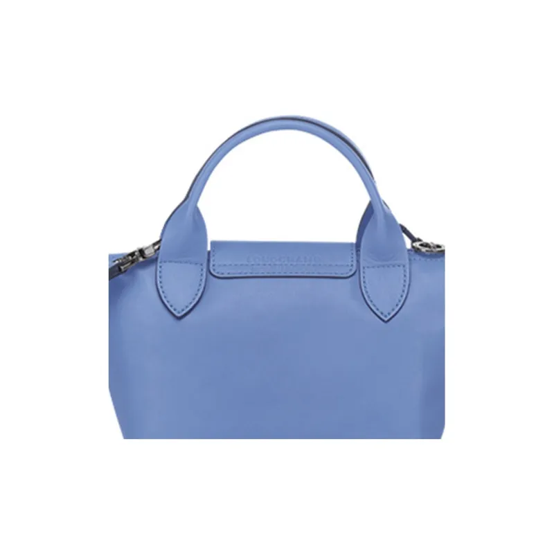 LONGCHAMP Le Pliage Cuir Sheepskin Dumpling Bag Shoulder Bag Crossbody Bag Handbag Mini Women's Blue-4