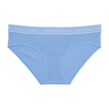 Victoria's Secret Logo Cotton Hiphugger Panty/Blue Bonnet Underpants Women's 1 Pack Blue