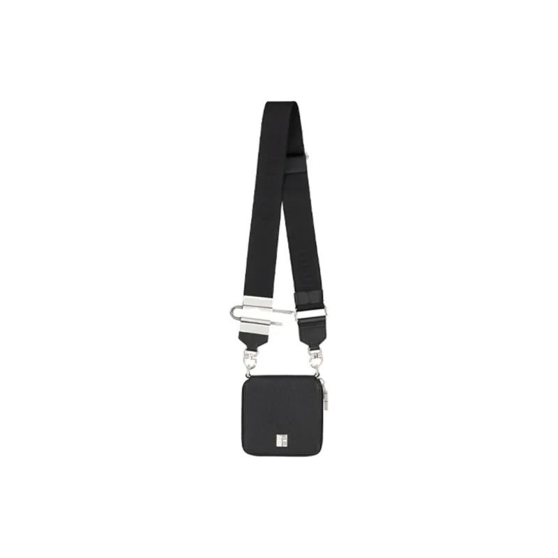 GIVENCHY Grained Calfskin Crossbody Wallet Card Holder Men's Black-0