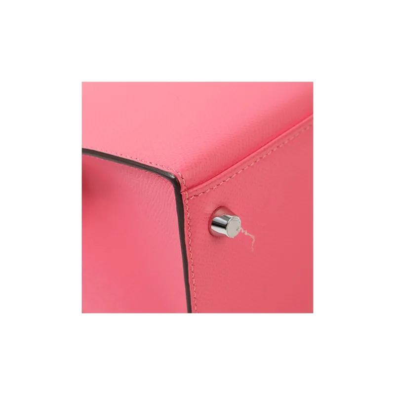 HERMES Kelly Epsom Leather Kelly Bag One Shoulder Handbags Women's 8W Rose Azalea New Lip Balm Powder-11