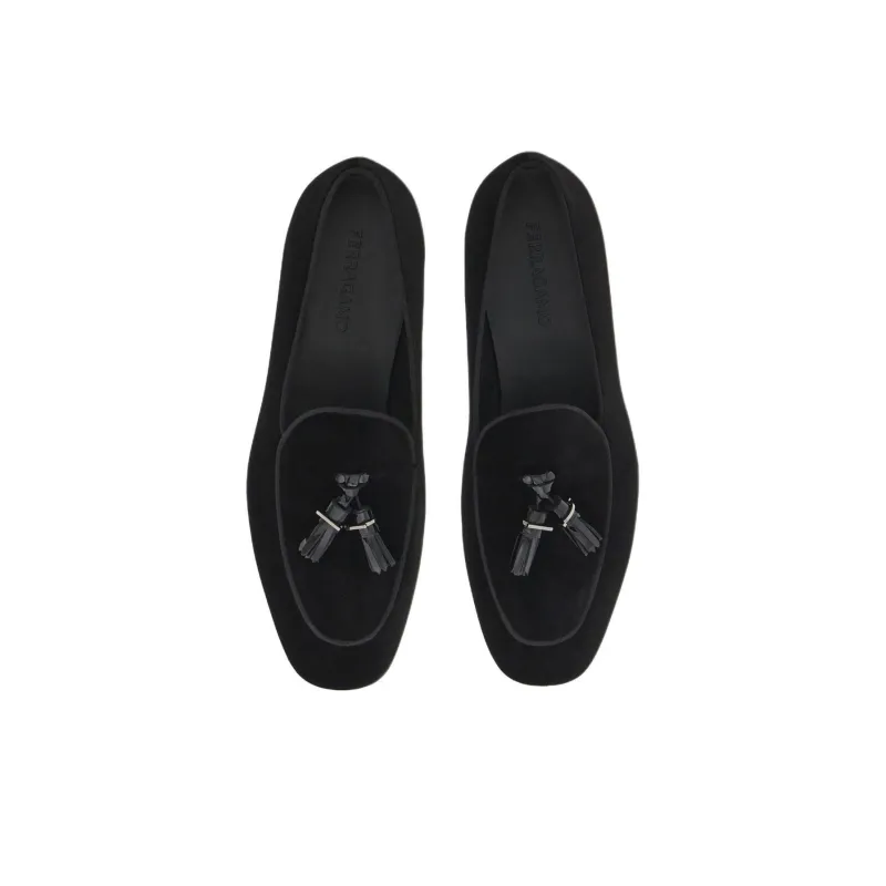 FERRAGAMO Tasselled Velvet Loafers-3