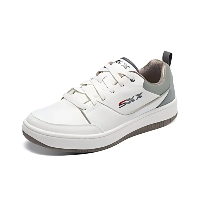 Skechers Cushioned Slip Resistant Low Top Casual Shoes Men's White Cyan-2