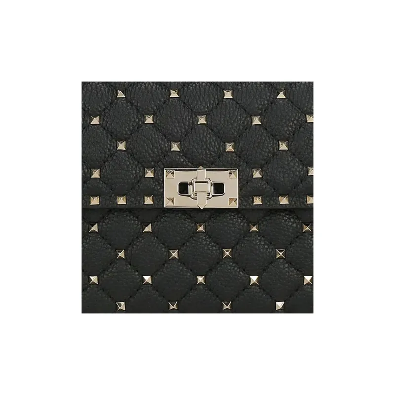 Valentino GARAVANI Calfskin Portable Crossbody Bag Shoulder Bag Women's Black-3